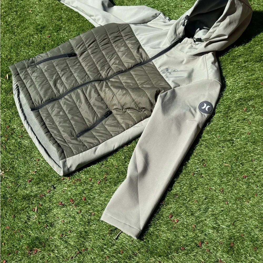 Hurley Green and Gray Hooded Jacket - Picture 11 of 16